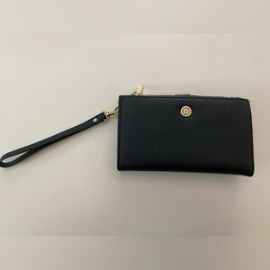 Anne Klein Black Zipper Wristlet Wallet